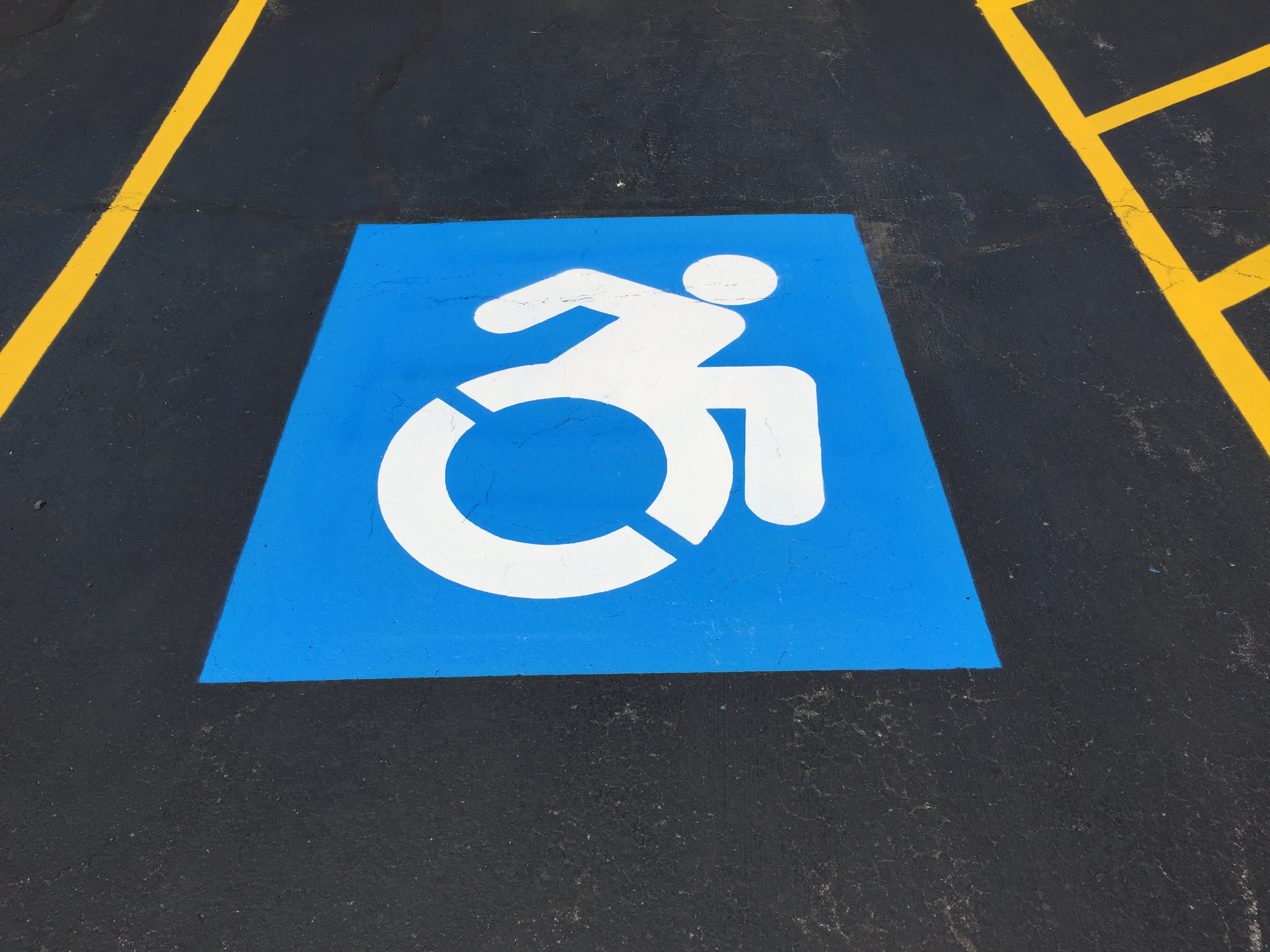 ADA-compliant accessible parking stall with international symbol in Chicago, IL